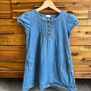 Mini Boden Denim Dress with Pockets Girls